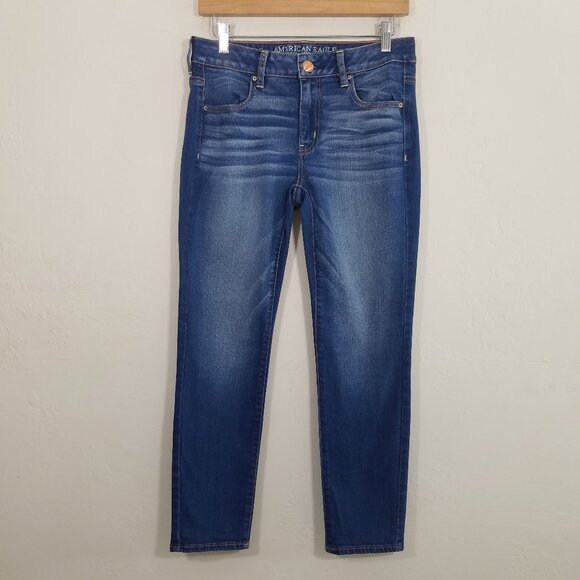 American Eagle Jegging Ankle Super Stretch Jeans Blue Size 10 - Picture 1 of 7